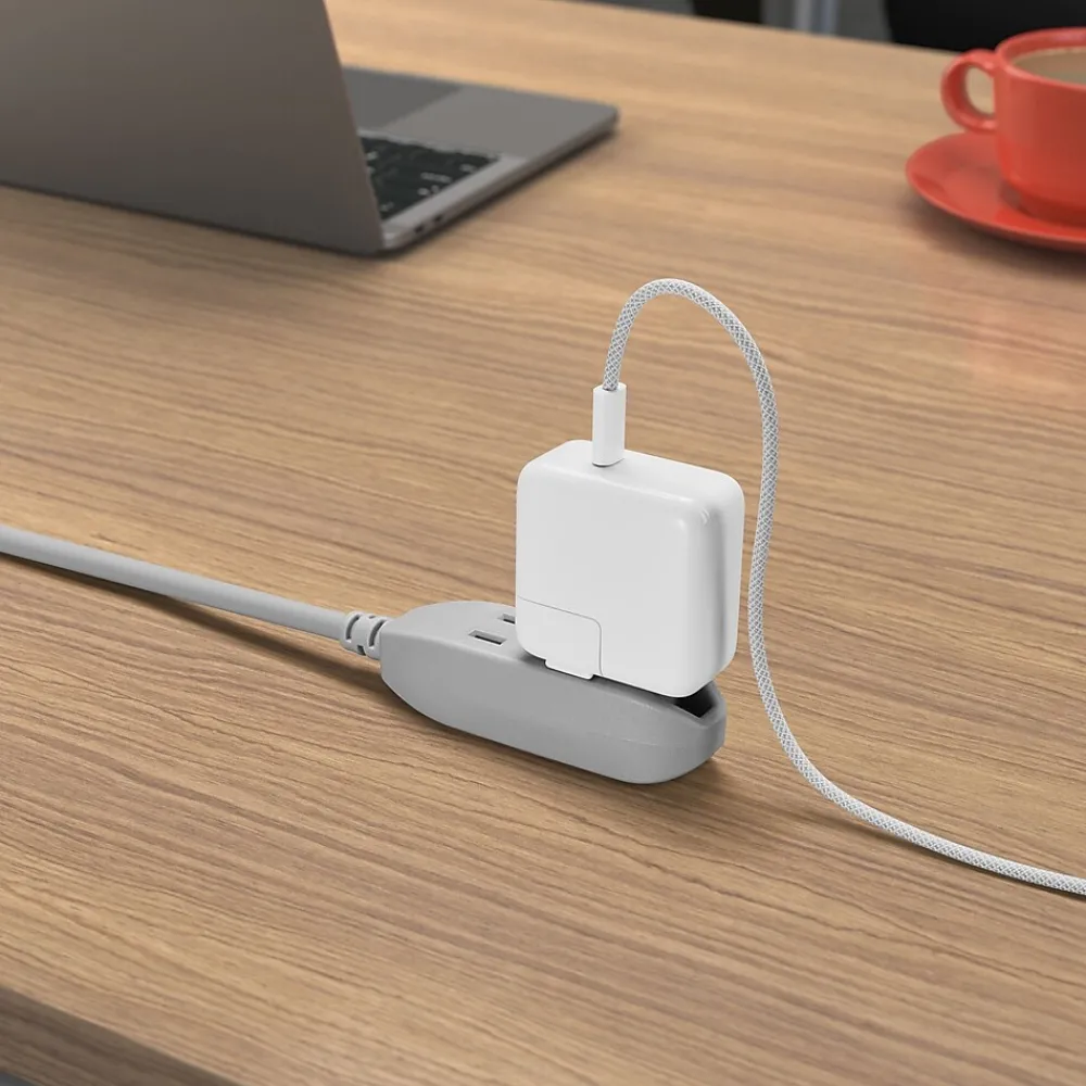 Staples TECH 25' Extension Cord, 3-Outlet, 16 AWG, Gray, 2/Pack (ST62346)