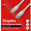 Staples TECH 25 ft. Cat-6 Ethernet Cable, Male to Male, Gray (ST62446)