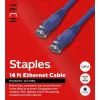 Staples TECH 14 ft. Cat-6 Ethernet Cable, Male to Male, Blue (ST62455)