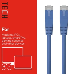 Staples TECH 14 ft. Cat-6 Ethernet Cable, Male to Male, Blue (ST62455)