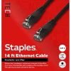Staples TECH 14 ft. Cat-6 Ethernet Cable, Male to Male, Black (ST62456)