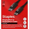 Staples TECH 6 ft. Display Port to Display Port Audio/Video Cable, Male to Male, Black (ST62469)