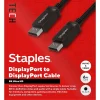 Staples TECH 6 ft. Display Port to Display Port Audio/Video Cable, Male to Male, Black (ST62474)