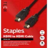 Staples TECH 12 ft. HDMI to HDMI Audio/Video Cable, Male to Male, Black (ST62465)