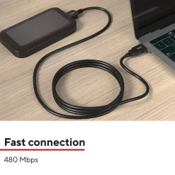 Staples TECH 16 ft. USB-A to USB-B Cable, Male to Male, Black (ST62440)