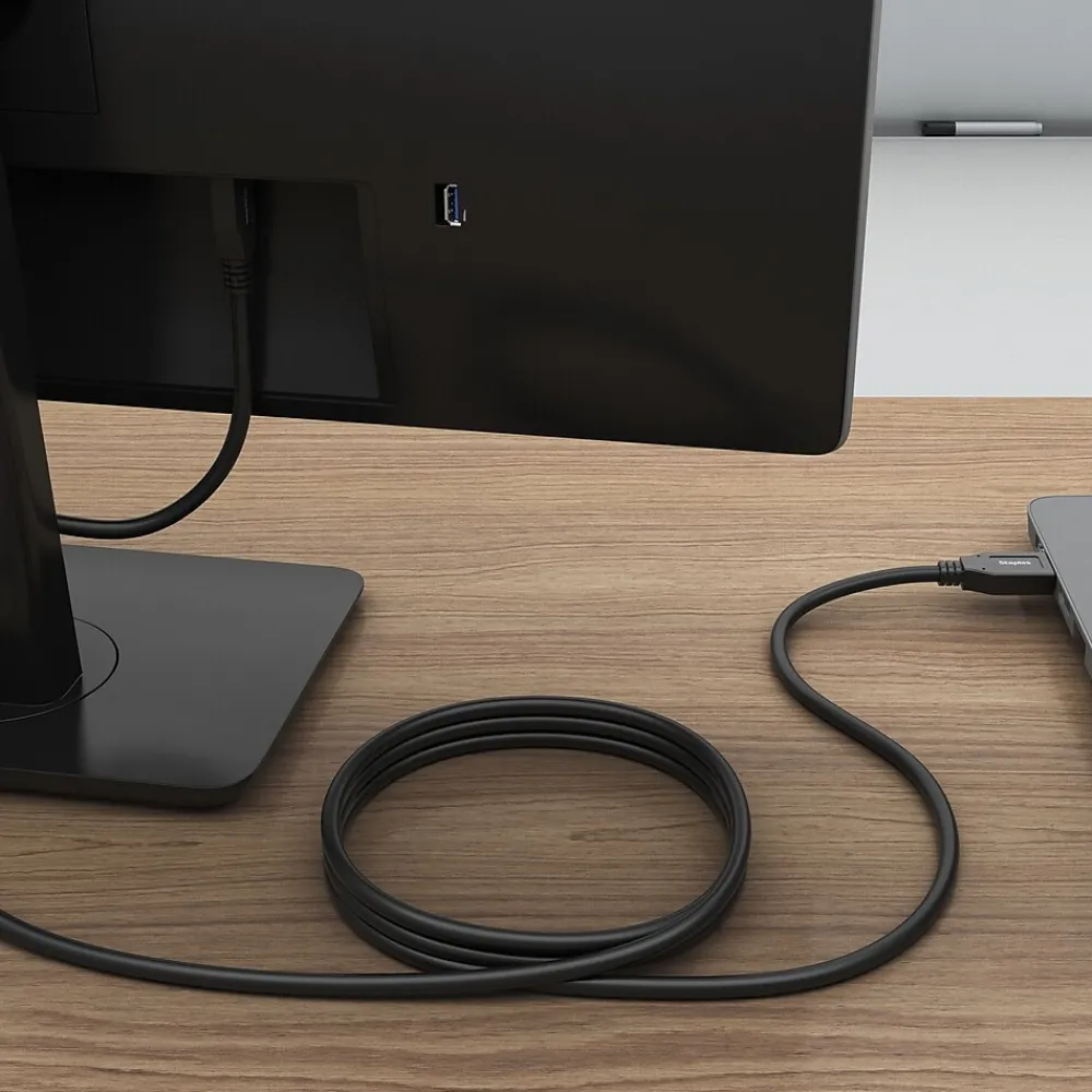 Staples TECH 6 ft. USB-A to Micro USB Type B Cable, Male to Male, Black (ST62441)