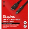 Staples TECH 3.3 ft. USB-C to Micro USB Type-B Audio/Video Cable, Male to Male, Black (ST62445)