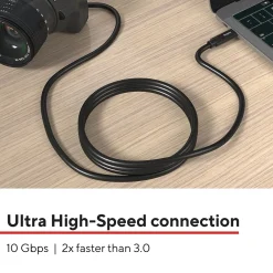 Staples TECH 3.3 ft. USB-C to Micro USB Type-B Audio/Video Cable, Male to Male, Black (ST62445)