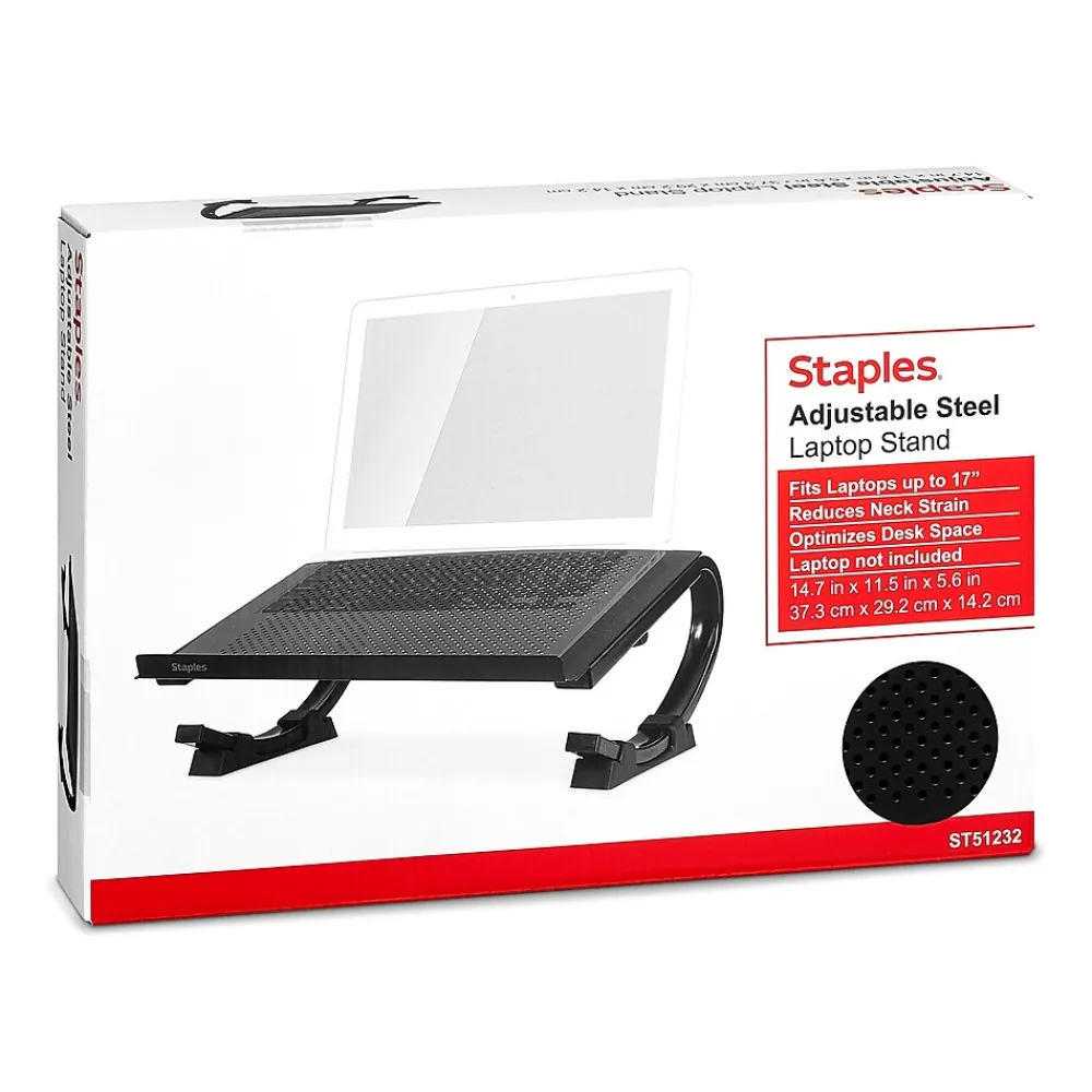 14.75 x 11.25 Steel Adjustable Laptop Stands, Black (51232)<Staples TECH Best