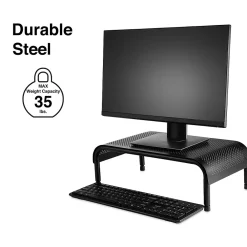 Staples TECH Adjustable Stand, Up to 24" Monitor, Black (29008)