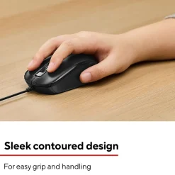 Best Staples TECH Ambidextrous Optical USB Mouse, Black (ST62598)