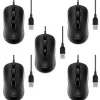 Clearance Staples TECH Ambidextrous Optical USB Mouse, Black, 5/Pack (ST62598-5ppk-VB)