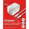 GaN USB-A/USB-C Wall Charger with Cable, 65W, White (ST62326)<Staples TECH Sale