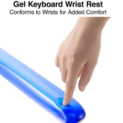 Online Staples TECH Gel Non-Skid Wrist Rest, Crystal (79038) Blue