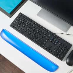 Online Staples TECH Gel Non-Skid Wrist Rest, Crystal (79038) Blue