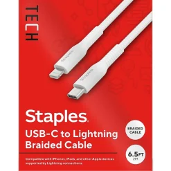 Lightning to USB-C Charging Cable, 6.5 ft., White (ST62333)<Staples TECH Online