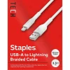 Lightning to USB-A Charging Cable, 3.3 ft., White (ST62329)<Staples TECH Clearance