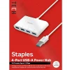 Staples TECH 4-Port USB 3.0 Hub, White (ST62380)