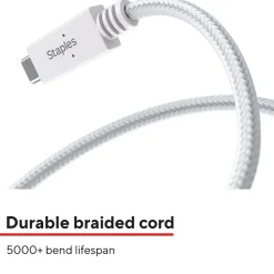 USB-C to USB-A Charging Cable, 3.3 ft., White (ST62337)<Staples TECH