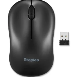 Discount Staples TECH Wireless Ambidextrous Optical USB Mouse, Black (ST62601)
