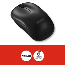 Discount Staples TECH Wireless Ambidextrous Optical USB Mouse, Black (ST62601)