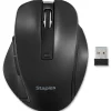 Hot Staples TECH Wireless Ergonomic Curved Optical USB Mouse, Black (ST62599)