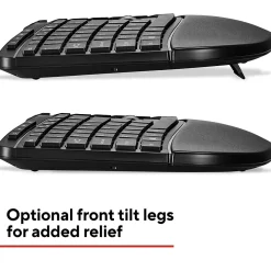 Clearance Staples TECH Wireless Ergonomic Keyboard, Black (ST62603)