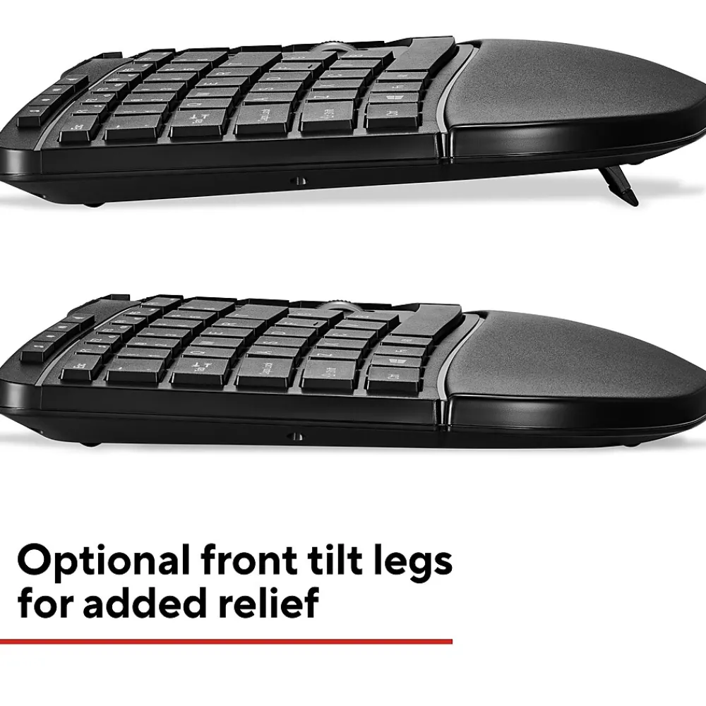 Clearance Staples TECH Wireless Ergonomic Keyboard, Black (ST62603)