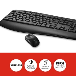 Online Staples TECH Wireless Keyboard and Optical Mouse Combo, Black (ST62637)