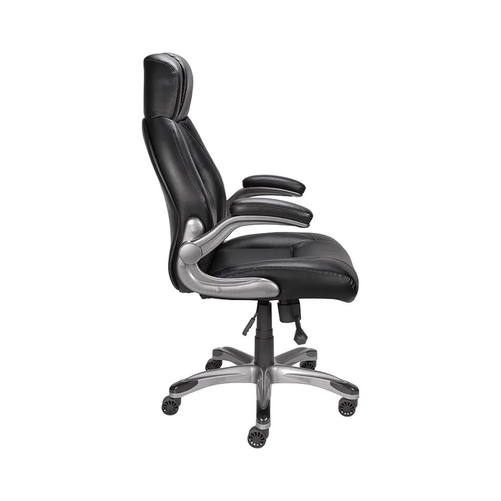 Office Chairs*Staples Torrent Ergonomic Bonded Leather Swivel Manager Chair, Black (51283-CC)