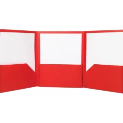 Pocket Folders|Staples Tri-Fold Folders, Red, 5/Pack (23300)