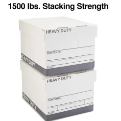 File Storage|Staples Triple Wall Heavy Duty File Box, Lift Off Lid, Letter/Legal, White/Gray, 12/Carton (TR59220)