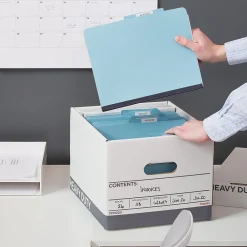 File Storage|Staples Triple Wall Heavy Duty File Box, Lift Off Lid, Letter/Legal, White/Gray, 12/Carton (TR59220)