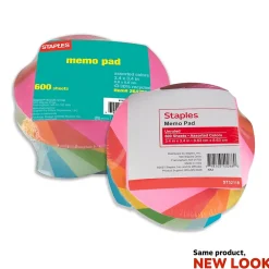 Notepads|Staples ® Twirl Memo Pad, 600 Sheets, Assorted (11504)