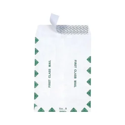 Online Staples Tyvek EasyClose Catalog Envelopes, 12"L x 15.5"H, White and Green, 100/Box (SPL17181)