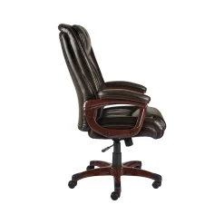Office Chairs*Staples ® Westcliffe Ergonomic Leather Swivel Executive Chair, Brown (50219R-CC)