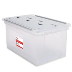 File Storage|Staples Wing Lid File Totes, Letter Size, Clear (140166/139585)