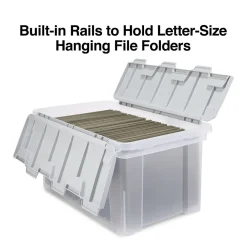 File Storage|Staples Wing Lid File Totes, Letter Size, Clear (140166/139585)