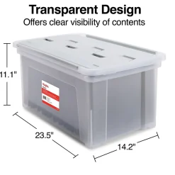 File Storage|Staples Wing Lid File Totes, Letter Size, Clear (140166/139585)