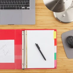 Dividers|Staples Write-On Dividers, 5-Tab, Assorted Colors, 4/Pack (13509/23176)