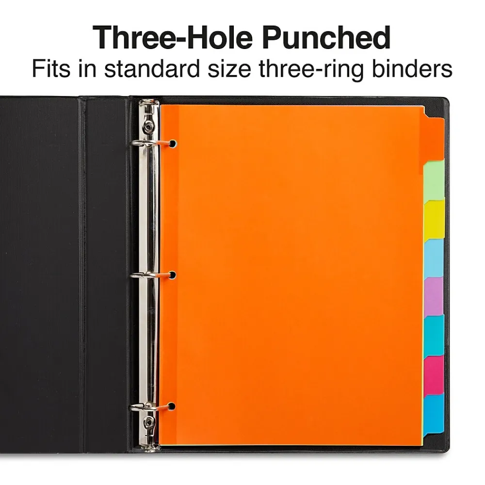 Dividers|Staples Write-On Dividers, 8-Tab, Assorted Colors (13513/23181)