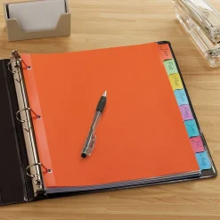 Dividers|Staples Write-On Dividers, 8-Tab, Assorted Colors (13513/23181)