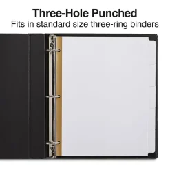 Dividers|Staples Write-On Write & Erase Paper Divider, 5 Tabs, White/White Tabs, 4 Sets (13508/23175)