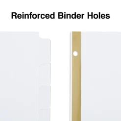 Dividers|Staples Write-On Write & Erase Paper Divider, 8 Tabs, White/White Tabs, 4 Sets (13510/23178)