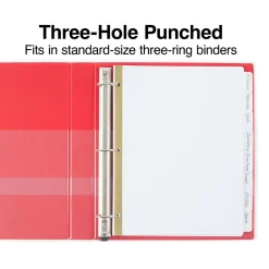 Dividers|Staples Write-On Write & Erase Paper Divider, 8 Tabs, White/White Tabs, 4 Sets (13510/23178)