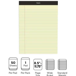 Notepads|Staples Writing Pad, 8.5
