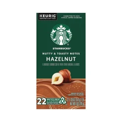 Starbucks Hazelnut Coffee, Keurig K-Cup Pod, Light Roast, 22 Pods/Box (12478078)