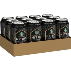 Starbucks Nitro Black Unsweetened Cold Brew Coffee, 9.6 fl. oz., 12/Carton (19286)