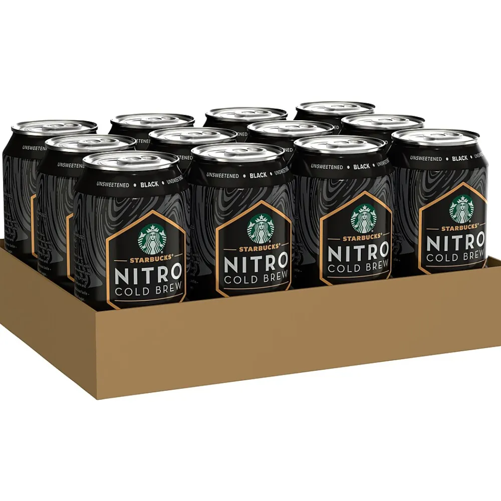 Starbucks Nitro Black Unsweetened Cold Brew Coffee, 9.6 fl. oz., 12/Carton (19286)