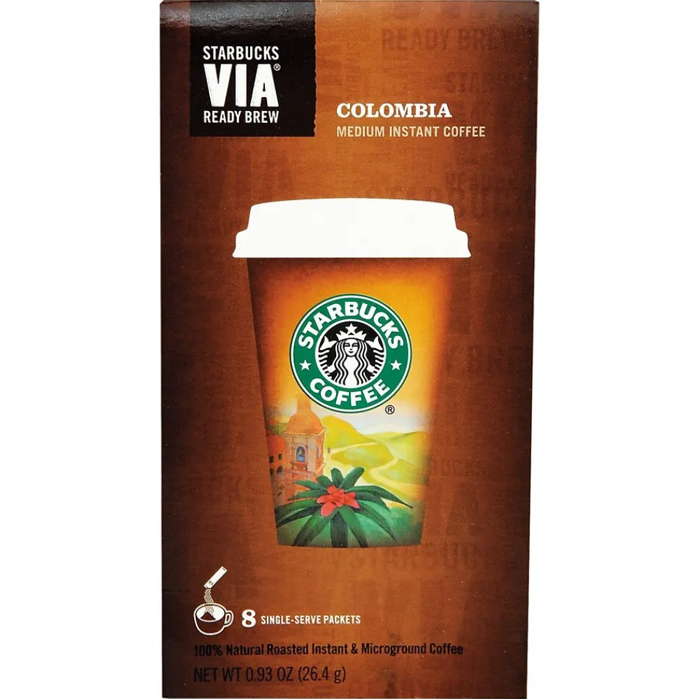 Starbucks VIA Instant Colombia Coffee, 0.12 oz, 8/Box (11009529)